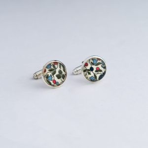 Boutons de manchette en Liberty Katie & Millie bistre.