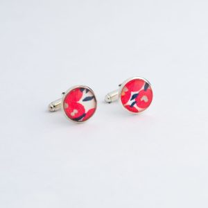 Boutons de manchette en Liberty Wiltshire pois de senteur