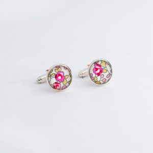 Boutons de manchette en Liberty Eloïse rose