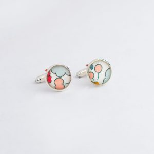 Boutons de manchette en Liberty Betsy Porcelaine