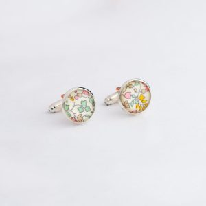 Boutons de manchette en Liberty Katie & Millie pastel
