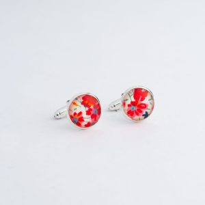 Boutons de manchette en Liberty Phoebe orange