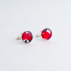 Boutons de manchette en Liberty Wiltshire rouge
