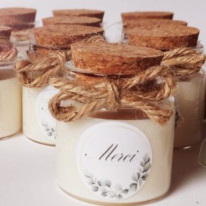 Lot de 10 bougies "Merci" Eucalyptus