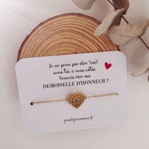 Carte bracelet "Demande de Demoiselle d'Honneur"