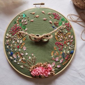 Porte-alliances brodé Vert Sauge